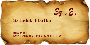 Szladek Etelka névjegykártya